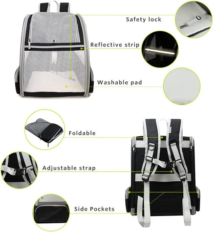 Innovative Traveler Bubble Backpack Pet Carriers for Cats and Dogs (Grey)