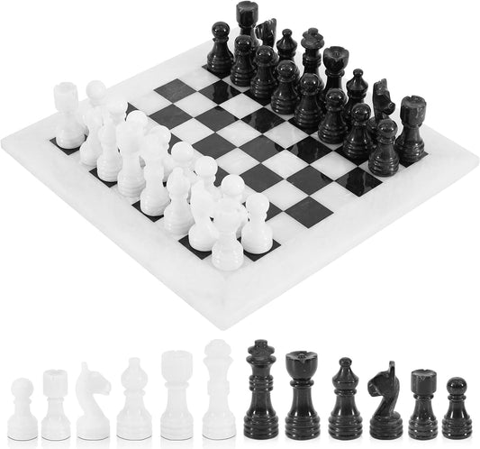 White and Black Handmade Marble Full Chess Game Sets for All