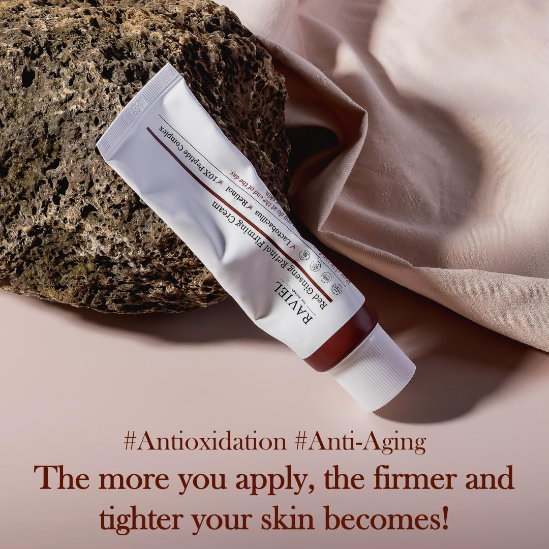 Red Ginseng Retinol Firming Face Cream 50Ml – Anti-Aging Moisturiser, Collagen Boost, Wrinkle Care, Skin Tightening, Hydrating, Brightening, Korean Skincare for Women (1.7 Fl Oz)