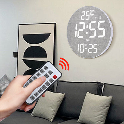 Bamboo Wood LED Digital Wall Clock with Remote Control Teemdrop