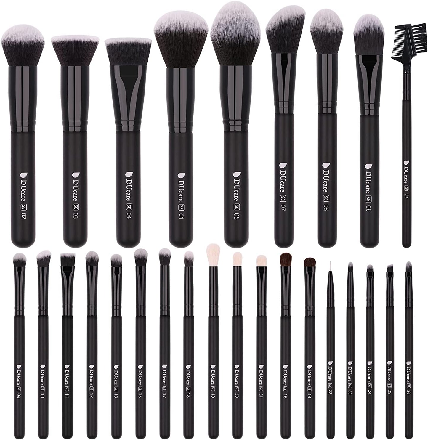 Makeup Brushes 27Pcs Professional Makeup Brush Set Premium Synthetic Goat Pony Hair Foundation Eye Blending Face Make up Brush Kit