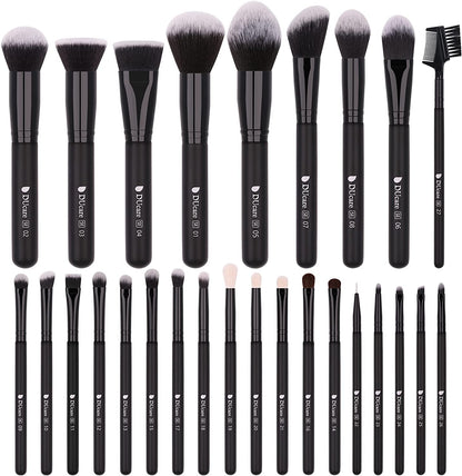 Makeup Brushes 27Pcs Professional Makeup Brush Set Premium Synthetic Goat Pony Hair Foundation Eye Blending Face Make up Brush Kit
