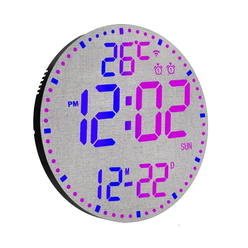 Bamboo Wood LED Digital Wall Clock with Remote Control Teemdrop