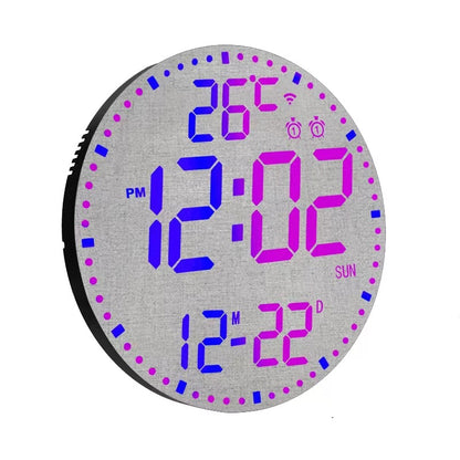 Bamboo Wood LED Digital Wall Clock with Remote Control Teemdrop