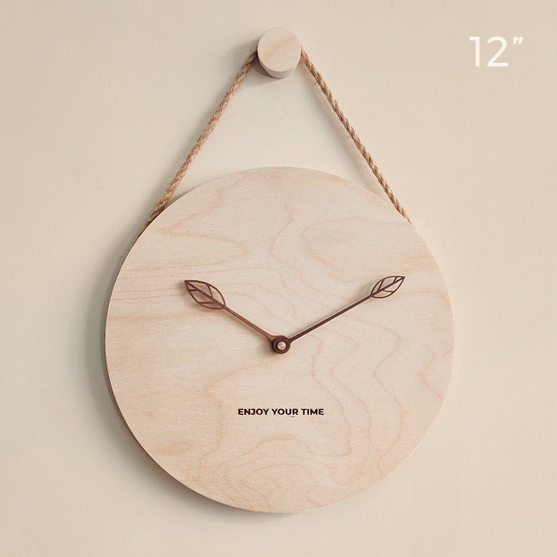 AKKARIA Minimalist Nordic Wooden Hanging Wall Clock Teemdrop