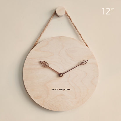 AKKARIA Minimalist Nordic Wooden Hanging Wall Clock Teemdrop
